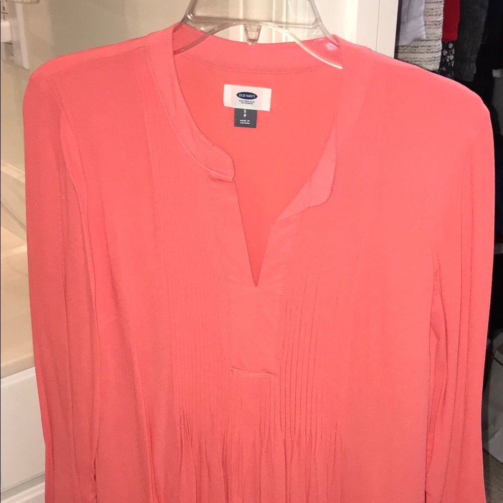 Old Navy pleated coral dress SZ Small